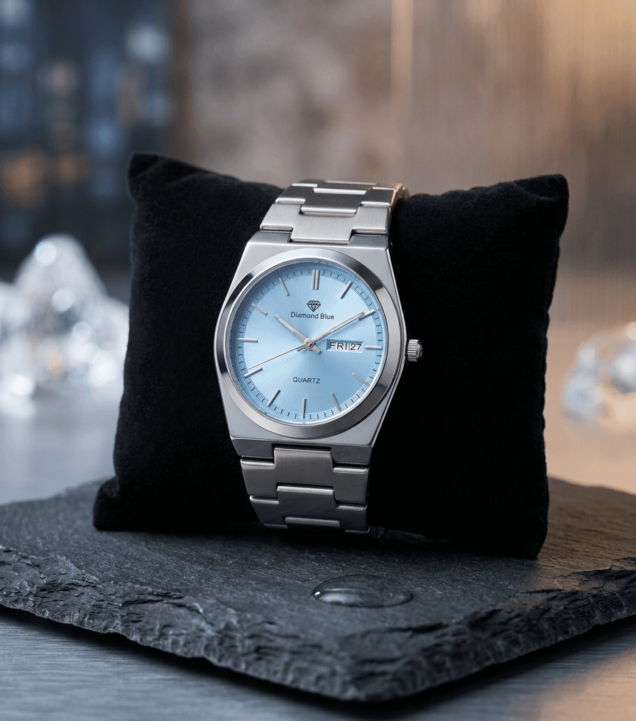 Diamond Blue PRX Powermatic 80 Stainless Steel Watch